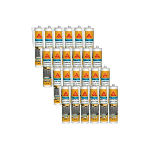 Picture of 24 quick-drying silicone sealants SIKA SikaSeal-182 Sanitaire Express 1h - White - 300ml