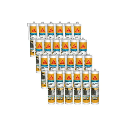 Picture of Batch of 24 SIKA Sikaseal-180 Bathroom & Tiling Silicone Sealants - White - 300ml