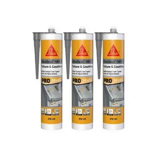 Picture of Set of 3 SIKA Sikaseal-189 Roof & Gutter butyl sealants - Grey - 310ml