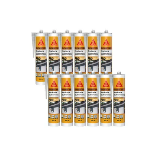 Picture of Batch of 12 SIKA Sikaseal-185 Carpentry Silicone Sealants - Transparent - 300ml