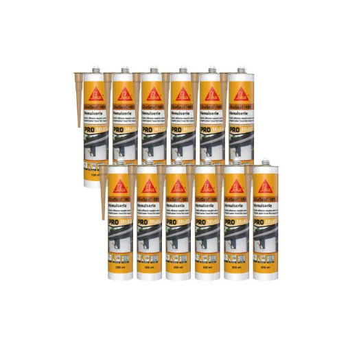 Picture of Batch of 12 SIKA Sikaseal-185 Carpentry silicone sealants - Stone beige - 300ml