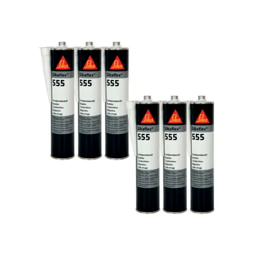 Picture of Set of 6 SIKA Sikaflex 555 glazing adhesives - Black - 300ml