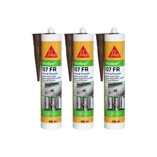 Picture of Set of 3 acrylic sealants for facades - SIKA SikaSeal 107 Joints and Cracks - Mahogany - 300ml