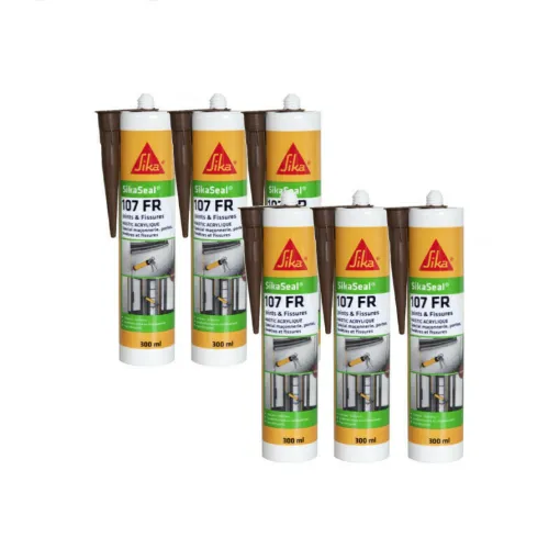 Picture of Set of 6 acrylic sealants for facades - SIKA SikaSeal 107 Joints and Cracks - Mahogany - 300ml