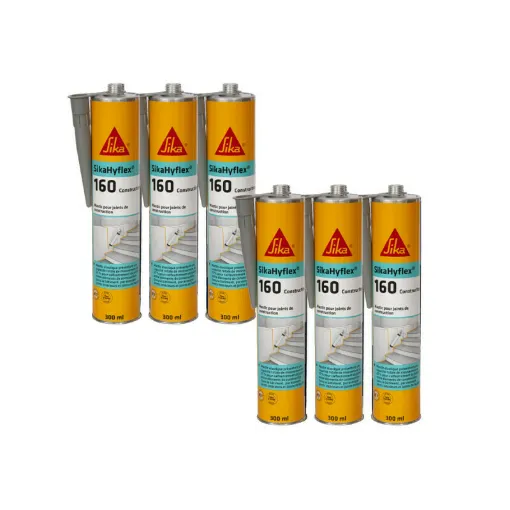 Picture of Set of 6 SIKA SikaHyflex 160 Construction Concrete Facade Sealants - Concrete Grey - 300ml