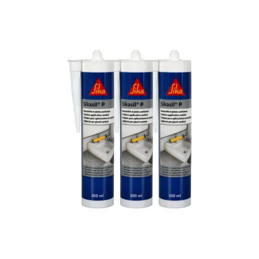 Picture of Set of 3 SIKA Sikasil-P Marine universal silicone sealants - White - 300ml