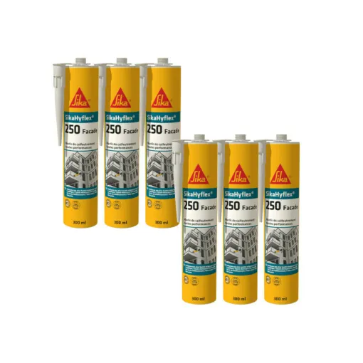 Picture of Batch of 6 SIKA SikaHyflex 250 Fa�ade high performance sealants - Concrete grey - 300ml