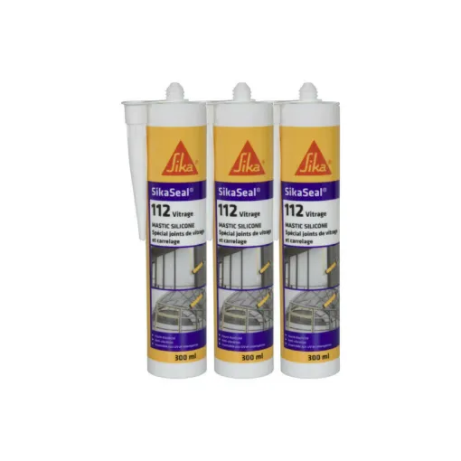 Picture of Set of 3 special silicone sealants SIKA Sikaseal 112 Vitrage - Transparent - 300ml