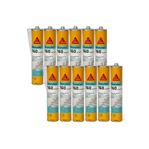 Picture of Batch of 12 SIKA SikaHyflex 160 Construction Concrete Facade Sealants - Beige - 300ml