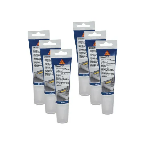 Picture of Set of 6 universal silicone sealants - SIKA Sikasil-P Marine - White - 6 x 85ml