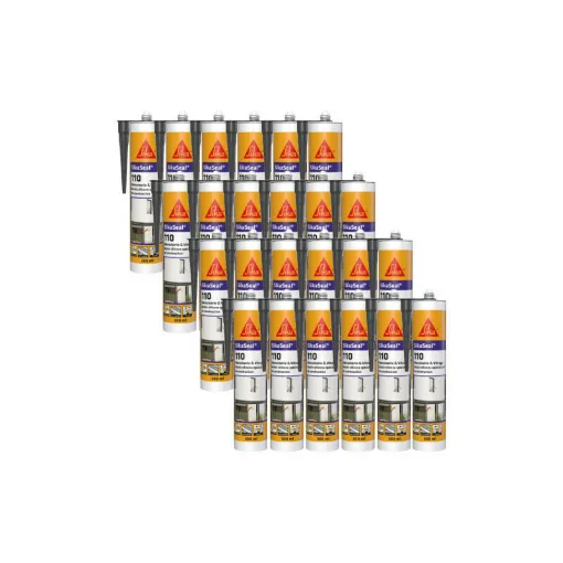 Picture of Set of 24 Silicone sealants for carpentry joints - SIKA SikaSeal 109 Carpentry - Anthracite - 300ml