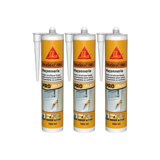 Picture of Set of 3 SIKA SikaSeal-184 Masonry Silicone Sealants - Beige - 300ml