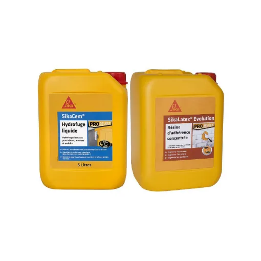 Picture of SIKA Masonry Pack - SikaCem Liquid Water Repellent 5L - SikaLatex EVOLUTION Bonding Resin 5L