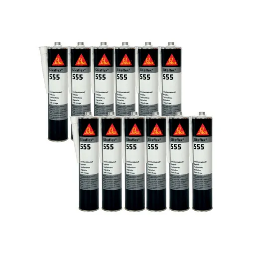 Picture of Set of 12 SIKA Sikaflex 555 glazing adhesives - Black - 300ml