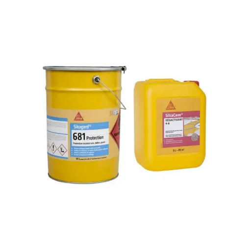 Picture of SIKA kit deactivated concrete 25m� - Deactivator 5L - Colourless floor protection 11L