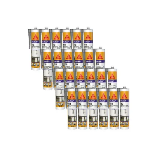 Picture of Set of 24 SIKA SikaSeal 110 Carpentry & Glazing Silicone Sealants - Grey - 300ml