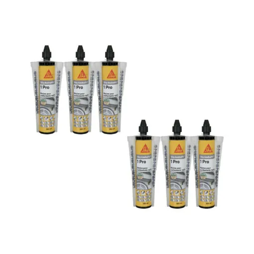 Picture of Batch of 6 quick chemical sealing resins SIKA Anchorfix-1 Evolution - Grey - 300ml