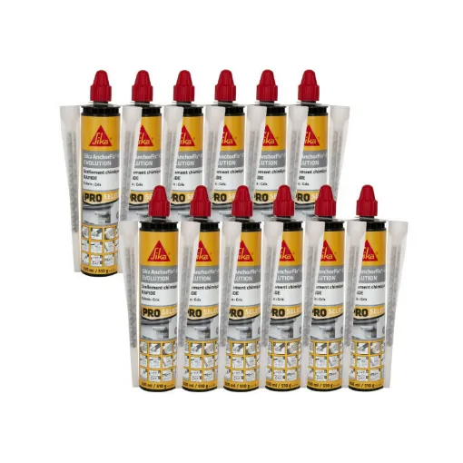 Picture of Batch of 12 quick chemical sealing resins SIKA Anchorfix-1 Evolution - Grey - 300ml