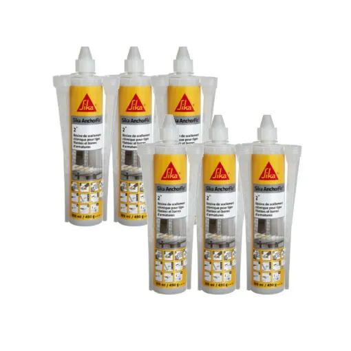 Picture of Set of 6 SIKA Sika AnchorFix 2 Plus Chemical Sealing Resins - Grey - 300 ml