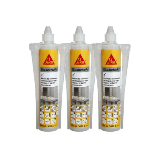 Picture of Set of 3 SIKA Sika AnchorFix 2 Plus Chemical Sealing Resins - Grey - 300 ml