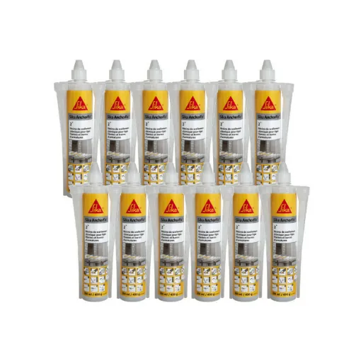 Picture of Batch of 12 SIKA Sika AnchorFix 2 Plus Chemical Sealing Resins - Grey - 300 ml