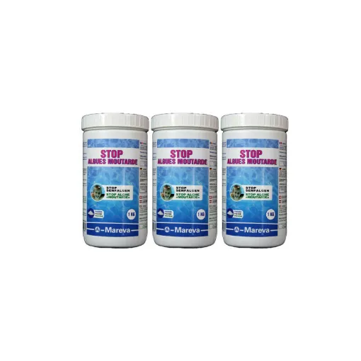 Picture of Set of 3 MAREVA mustard algae treatments for infected pools - 3 kg