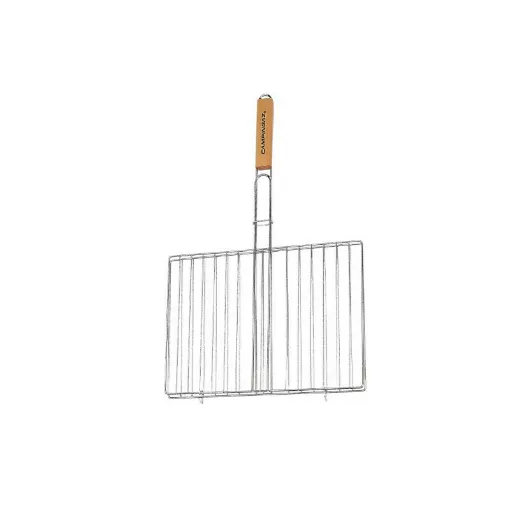 Picture of Rectangular double grill CAMPINGAZ - for barbecue - wooden handle - 35x25cm