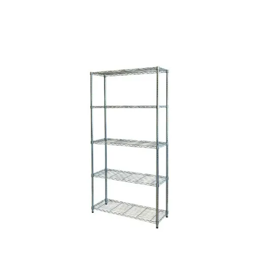 Picture of Metal shelving KIT CLOSET Pen Series - 5 shelves - Chrome - 180 x 35 x 90 cm