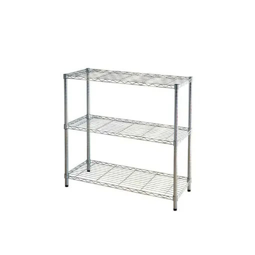 Picture of Metal shelving KIT CLOSET Pen Series - 3 shelves - Chrome - 90 x 35 x 90 cm