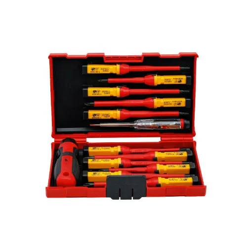 Picture of VDE screwdriver set with spare blades BGS TECHNIC - 13 pcs - 35814