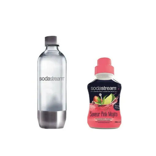 Picture of SODASTREAM Bottle PET Metal Base Pack 1L - Pink mojito Concentrate 500 ml