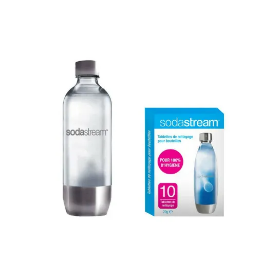 Picture of SODASTREAM Bottle Pack PET Metal Base Bottle 1L - Cleaning tablet for bottle