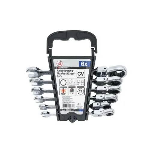 Picture of BGS Ratchet Wrench Set - Flexible Heads - in inches - 6 pcs - 30005