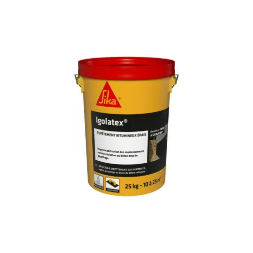 Picture of Bituminous waterproofing coating for roadbeds - SIKA Igolatex - Black - 25kg