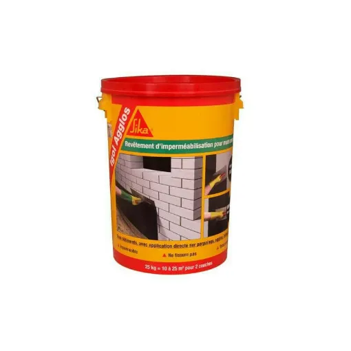 Picture of Waterproofing of concrete block foundations - SIKA Igol Agglos - Black - 25kg