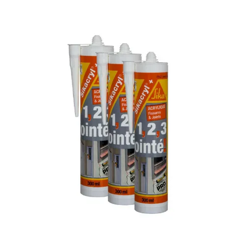 Picture of SIKA Sikacryl Plus acrylic sealant - White - Pack of 3 300ml cartridges