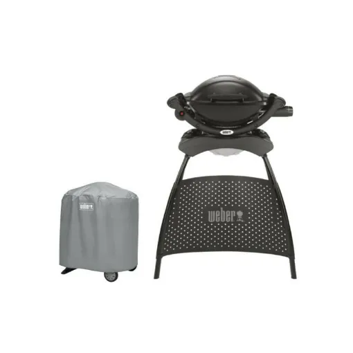 Picture of Weber Q1000 Gas Barbecue Pack with Black stand - a waterproof cover