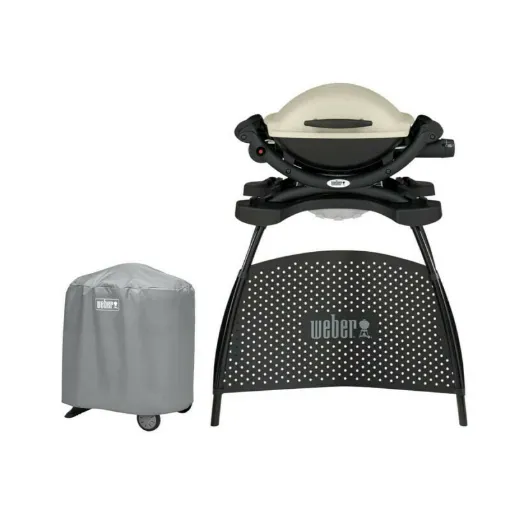 Picture of Weber Q1000 Gas Barbecue Pack with Titanium Stand - a waterproof protective cover