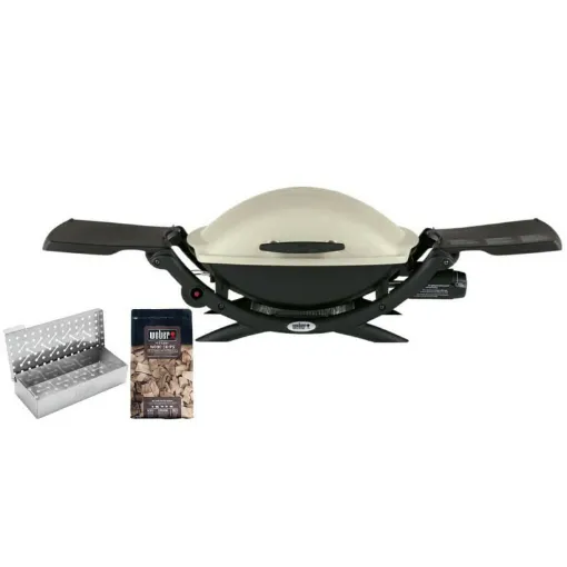 Picture of Pack WEBER Gas Barbecue Q2000 Titanium - one smoking box - one Hickory wood chip mix 0,7kg