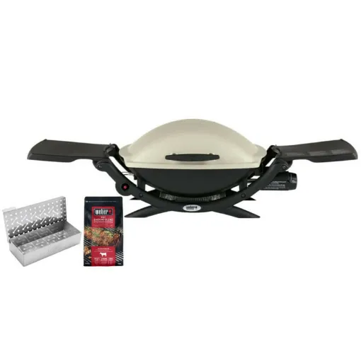 Picture of Pack WEBER Gas Barbecue Q2000 Titanium - one smoking box - one wood chip mix Beef 0,7kg