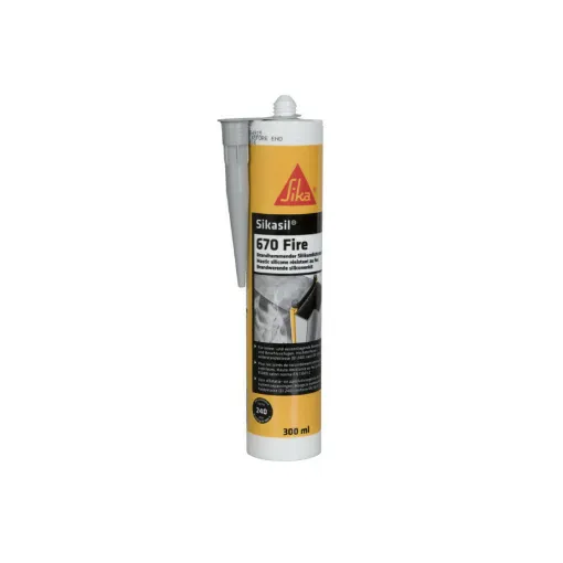 Picture of Fire classified putty for expansion joints and caulking - SIKA Sikasil 670 Fire - Grey - 300ml