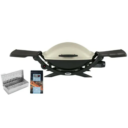 Picture of Pack WEBER Q2000 Titanium Gas Barbecue - one smoking box - one wood chip mix Seafood 0,7kg