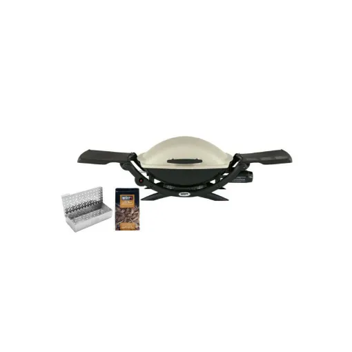 Picture of Pack WEBER Gas Barbecue Q2000 Titanium - one smoking box - one wood chip mix Whisky 0,7kg