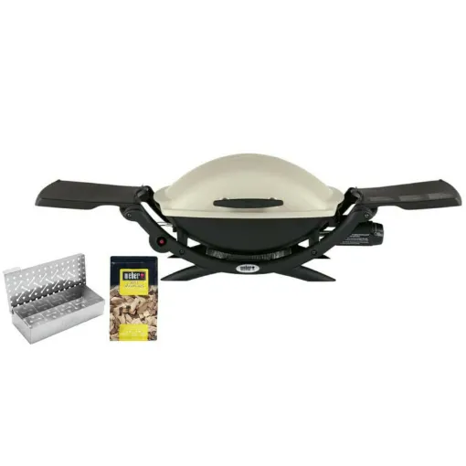 Picture of Pack WEBER Gas Barbecue Q2000 Titanium - one smoking box - one wood chip mix Apple 0,7kg