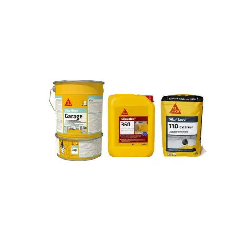 Picture of SIKA kit for garage floor 20m� - Sikafloor paint 6kg - SikaLatex 360 resin - 5L - Level-110 outdoor grading - Self-leve