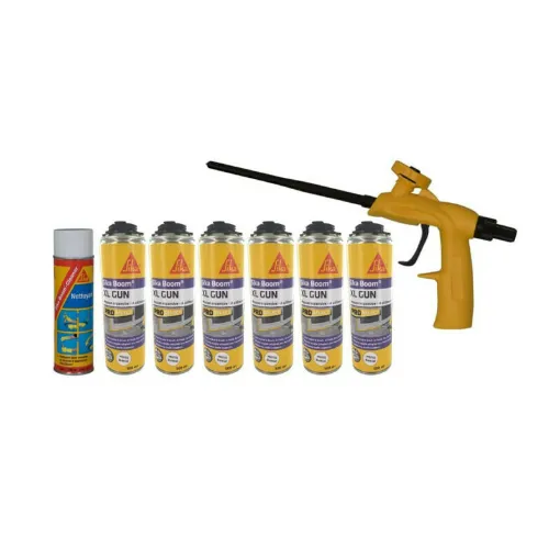 Picture of SIKA kit polyurethane foam expander 500ml x6 - Cleaner 500ml - Foam Gun