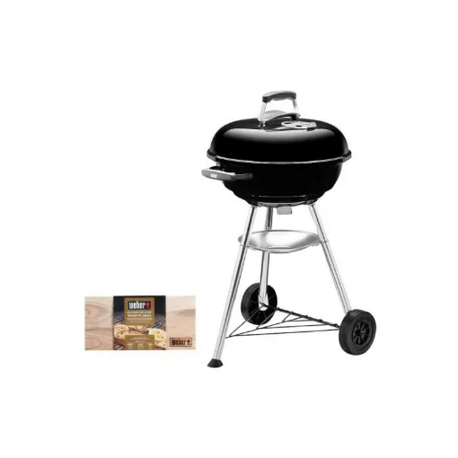 Picture of Weber Pack - Compact Kettle Charcoal Barbecue 47 cm Black - a set of smoking boards 2pcs