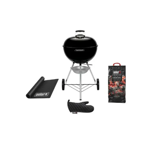 Picture of Pack WEBER Original Kettle E-5710 Charcoal Barbecue E-5710 57cm Black - one charcoal bag - one protective mat - one cook