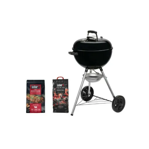 Picture of Pack WEBER Original Kettle Charcoal Barbecue E-5710 57cm Black - a bag of charcoal 5kg - a mixture of wood chips Beef