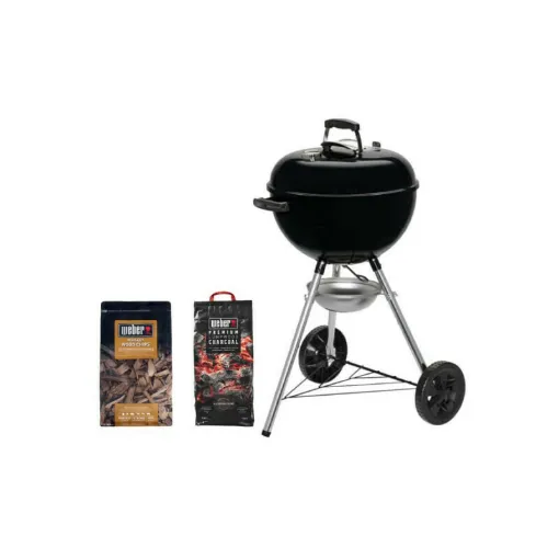 Picture of Pack WEBER Original Kettle E-5710 Charcoal Barbecue E-5710 57cm Black - a bag of charcoal - a mixture of shavings Whisky